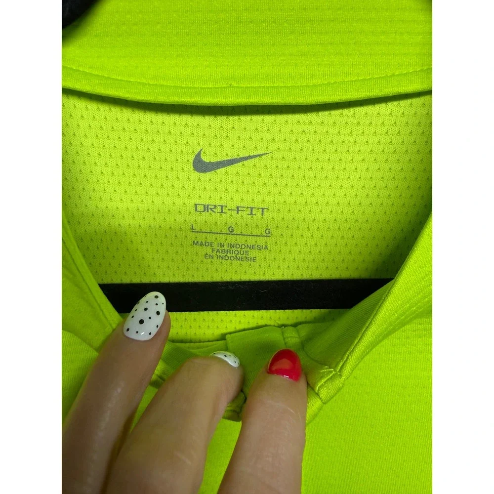 Nike Golf Dri-FIT UV‎ Victory Half-Zip Neon Yellow Volt Pullover DX1491-389 L